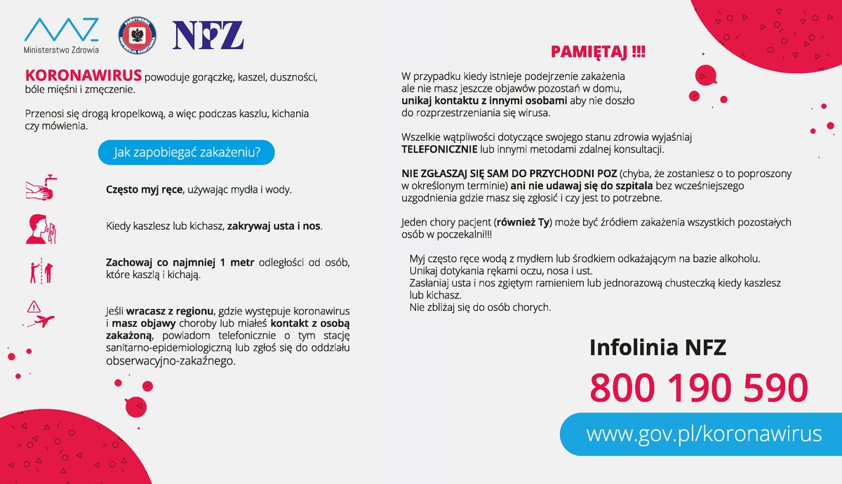 Infolinia Narodowego Funduszu Zdrowia 800 190 590